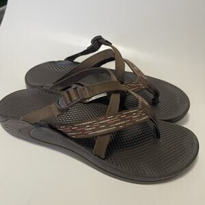 Chaco Slip On Strappy Sandals Size 10 Backless Brown Hiking Outdoor